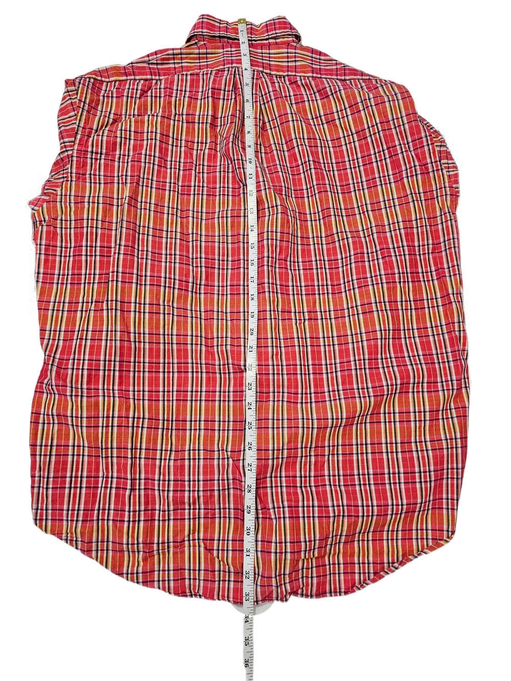 Ralph Lauren Blake Mens Shirt L Red Yellow Madras Plaid Cotton Button Down - Picture 8 of 10